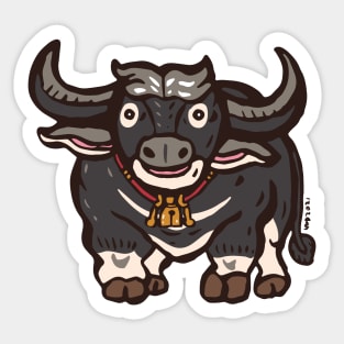 Cute water buffalo smile Sticker